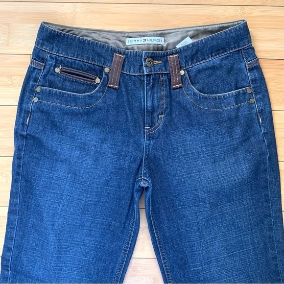 Tommy Hilfiger Vintage Y2K Blue Jeans Denim with Leather Belt Loops - Picture 7 of 8